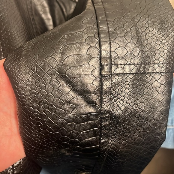 Azalea Wang snake skin style Faux Leather Moto jacket size S - Picture 3 of 5